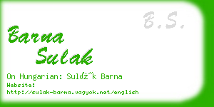 barna sulak business card